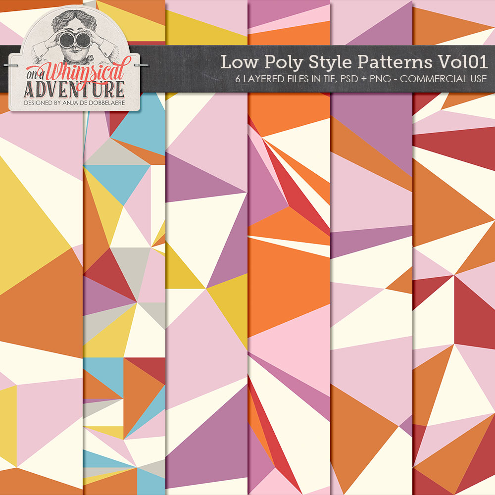 New Commercial Use Low Poly Style Patterns Anja De Dobbelaere